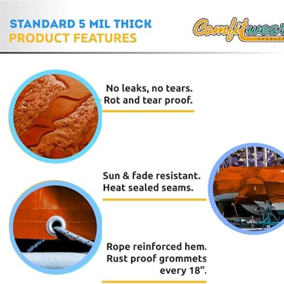 COMFITWEAR MTBR-2040 20 x 40' Brown Hygrade Multiple Use Tarp - Picture 4 of 7